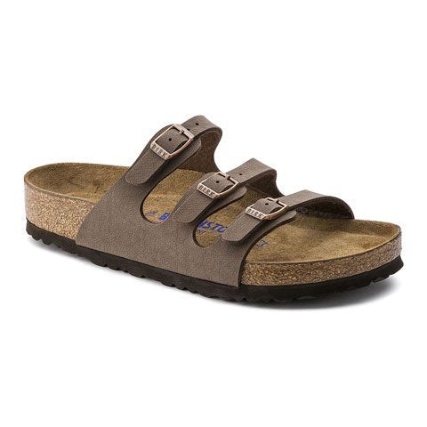 Birkenstock Florida Birkibuc Soft Footbed Slide Sandal (Women) - Mocha –  The Heel Shoe Fitters