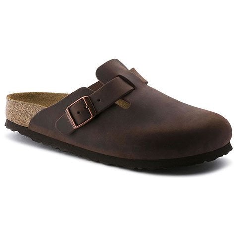 Birkenstock Boston Soft Footbed Narrow Clog (Unisex) - Habana Oiled Leather Dress-Casual - Clogs & Mules - The Heel Shoe Fitters