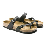 Birkenstock Mayari (Women) - Black Oiled Leather Sandals - Thong - The Heel Shoe Fitters