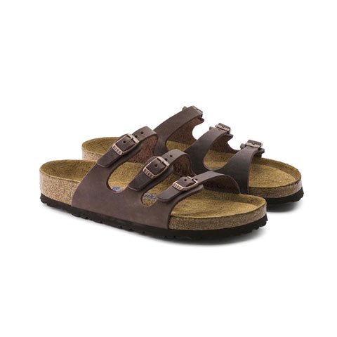 Birkenstock Florida Soft Footbed (Women) - Habana Oiled Leather Sandals - Slide - The Heel Shoe Fitters