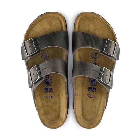 Birkenstock Arizona Soft Footbed Slide Sandal (Unisex) - Iron Oiled Leather Sandals - Slide - The Heel Shoe Fitters