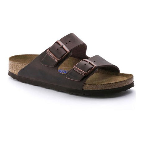Birkenstock Arizona Soft Footbed Narrow (Unisex) - Habana Oiled Leather Sandals - Slide - The Heel Shoe Fitters