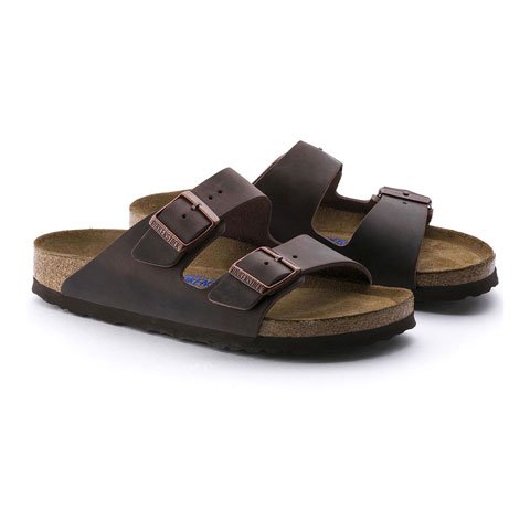 Birkenstock Arizona Soft Footbed Narrow (Unisex) - Habana Oiled Leather Sandals - Slide - The Heel Shoe Fitters