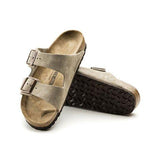 Birkenstock Arizona (Unisex) - Taupe Suede Sandals - Slide - The Heel Shoe Fitters