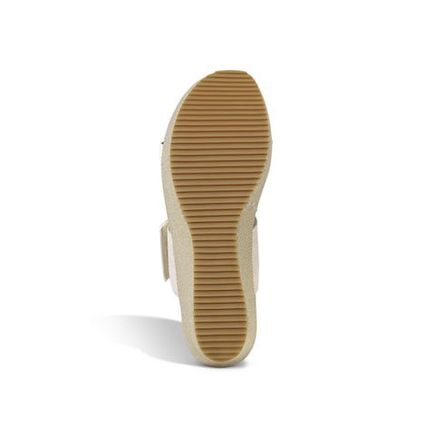 Aetrex Mallory Wedge Sandal (Women) - White Sandals - Heel/Wedge - The Heel Shoe Fitters