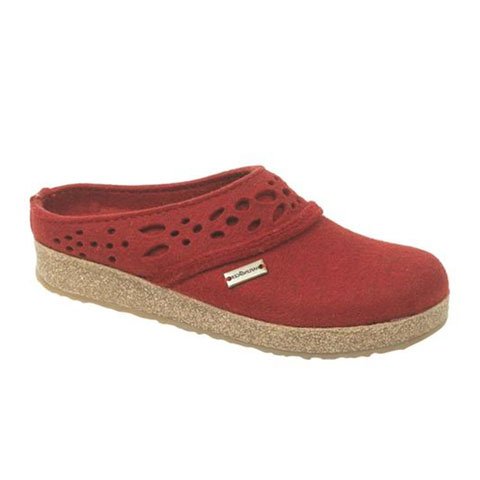 Haflinger Lacey Clog (Unisex) - Chili Red Dress-Casual - Clogs & Mules - The Heel Shoe Fitters