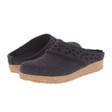 Haflinger Lacey Clog (Women) - Charcoal Dress-Casual - Clogs & Mules - The Heel Shoe Fitters