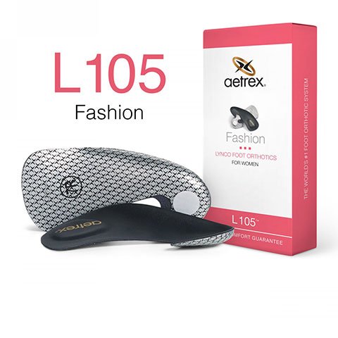 Lynco L105 Fashion Orthotic (Women) - Black Orthotics - 3-4 Length - Neutral - The Heel Shoe Fitters