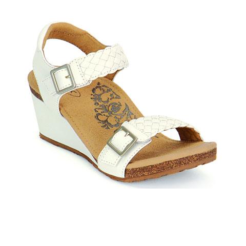 Aetrex Grace Wedge Sandal (Women) - White Sandals - Wedge - The Heel Shoe Fitters