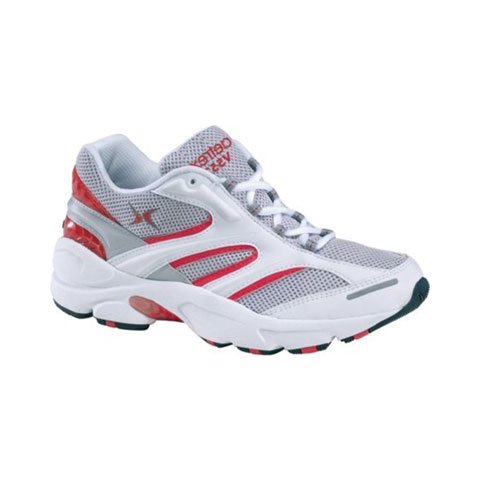 Aetrex Voyage Runner (Unisex) - White/Red Athletic - Walking - The Heel Shoe Fitters