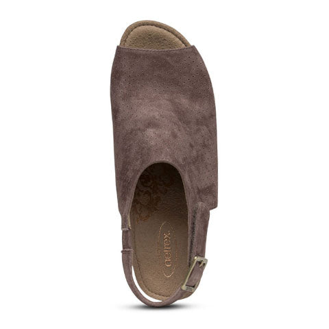 Aetrex Sherry Sandal (Women) - Deep Taupe Sandals - Heel/Wedge - The Heel Shoe Fitters