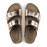Birkenstock Arizona Narrow (Women) - Metallic Copper Sandals - Slide - The Heel Shoe Fitters