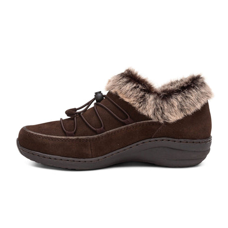 Aetrex Chrissy Slip On (Women) - Espresso Leather Dress-Casual - Slip Ons - The Heel Shoe Fitters