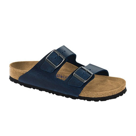 Birkenstock Arizona Soft Footbed Narrow Slide Sandal (Women) - Blue Oiled Leather Sandals - Slide - The Heel Shoe Fitters