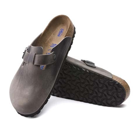 Birkenstock Boston Soft Footbed Clog (Unisex) - Iron Oiled Leather Dress-Casual - Clogs & Mules - The Heel Shoe Fitters