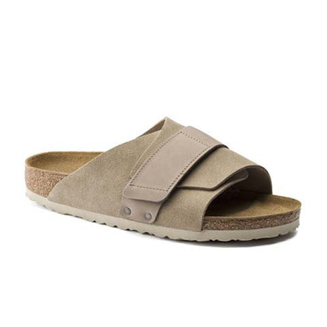 Birkenstock Kyoto Slide Sandal (Men) - Taupe Suede Sandals - Slide - The Heel Shoe Fitters
