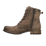 Taos Boot Camp Lace Up Mid Boot (Women) - Smoke Rugged Leather Boots - Casual - Mid - The Heel Shoe Fitters