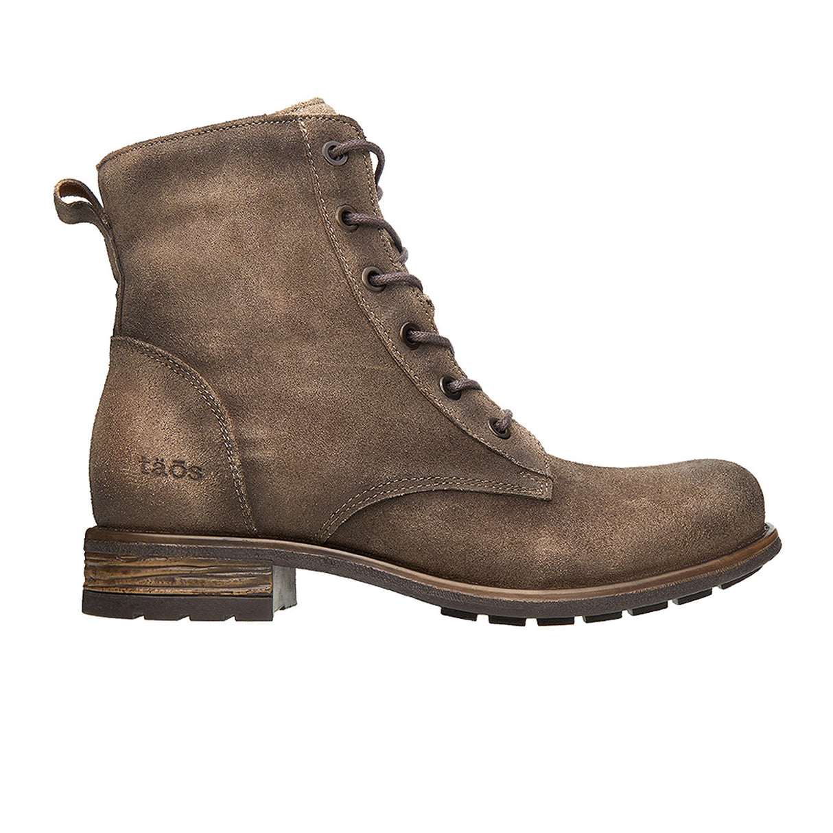Taos Boot Camp Lace Up Mid Boot (Women) - Smoke Rugged Leather Boots - Casual - Mid - The Heel Shoe Fitters
