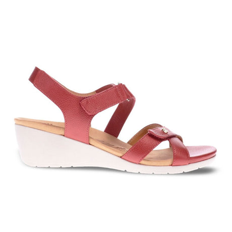 Revere Casablanca Wedge Sandal (Women) - Ruby Metallic Sandals - Heel/Wedge - The Heel Shoe Fitters