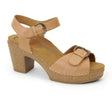 Aetrex Tory Heeled Sandal (Women) - Camel Sandal - Heel/Wedge - The Heel Shoe Fitters
