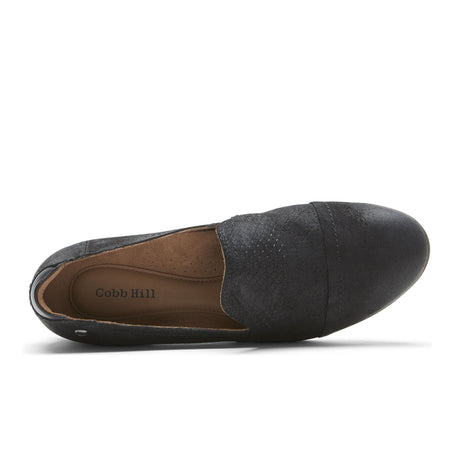 Cobb Hill Crosbie Slip On (Women) - Black Suede Dress-Casual - Loafers - The Heel Shoe Fitters