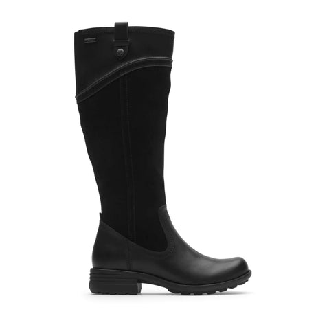 Cobb Hill Brunswick Wide Calf Tall Boot (Women) - Black Leather/Suede Waterproof Boots - Fashion - High - The Heel Shoe Fitters