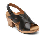 Cobb Hill Alleah Sling Sandal (Women) - Black Leather Sandals - Heel/Wedge - The Heel Shoe Fitters