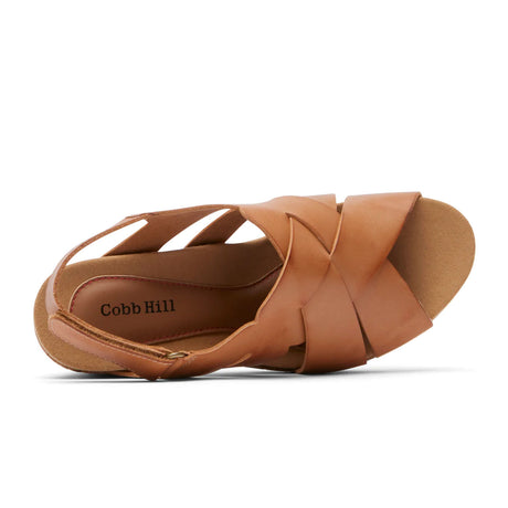Cobb Hill Alleah Sling Sandal (Women) - Honey Leather Sandals - Heel/Wedge - The Heel Shoe Fitters