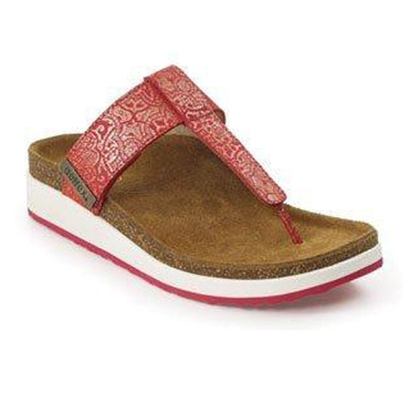 Aetrex Phoebe Sandal (Women) - Red Metallic Sandals - Thong - The Heel Shoe Fitters
