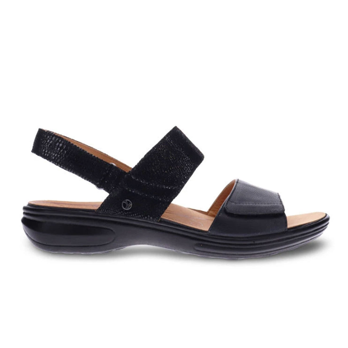 Revere Como Backstrap Sandal (Women) - Black/Black Lizard Sandals - Backstrap - The Heel Shoe Fitters