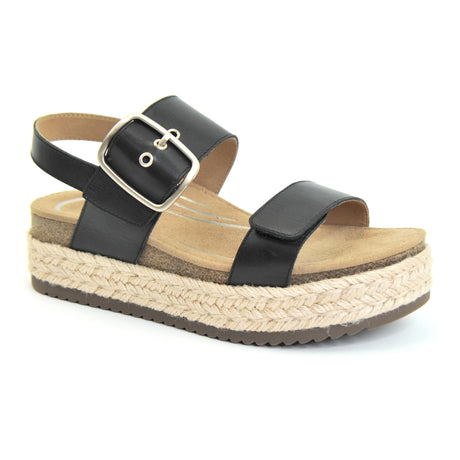 Aetrex Vania Platform Sandal (Women) - Black Sandals - Backstrap - The Heel Shoe Fitters
