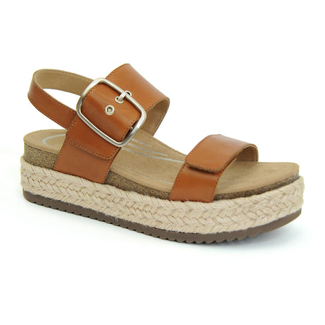 Aetrex Vania Platform Sandal (Women) - Cognac Sandals - Backstrap - The Heel Shoe Fitters