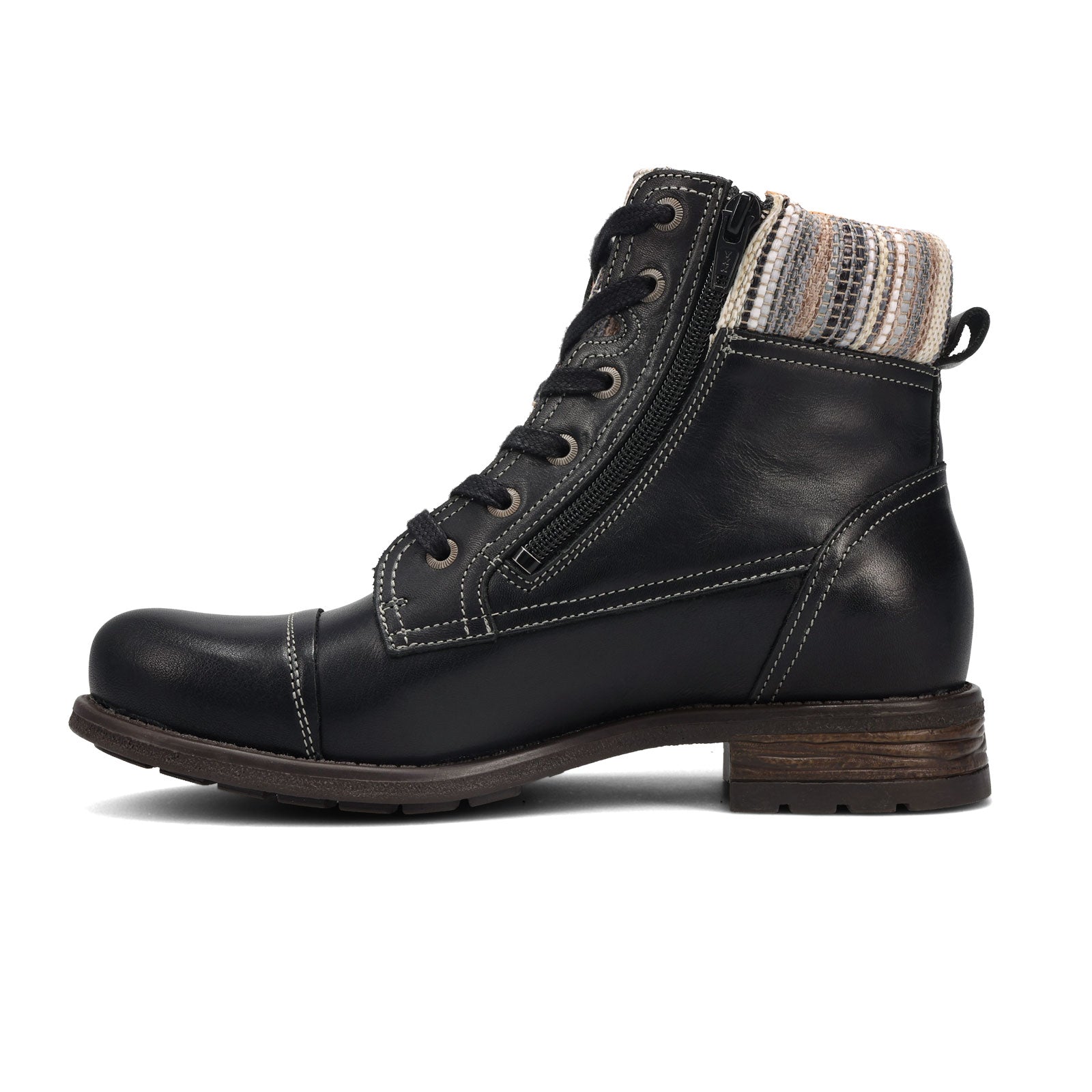 Womens black boots 2024 with brown top