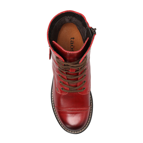 Taos Crave Lace Up Mid Boot (Women) - Classic Red Boots - Casual - Mid - The Heel Shoe Fitters