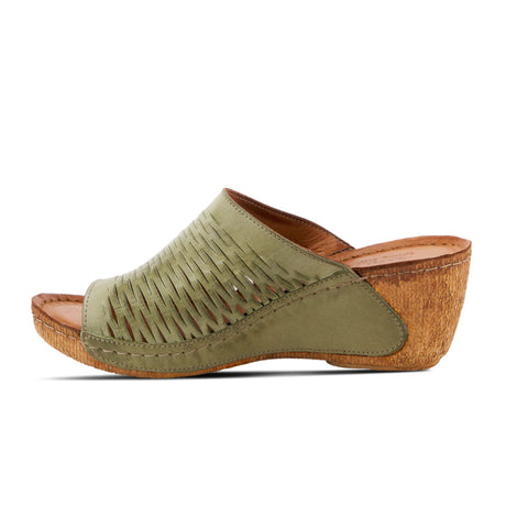 Spring Step Cunacena Wedge Sandal (Women) - Olive Sandals - Heel/Wedge - The Heel Shoe Fitters