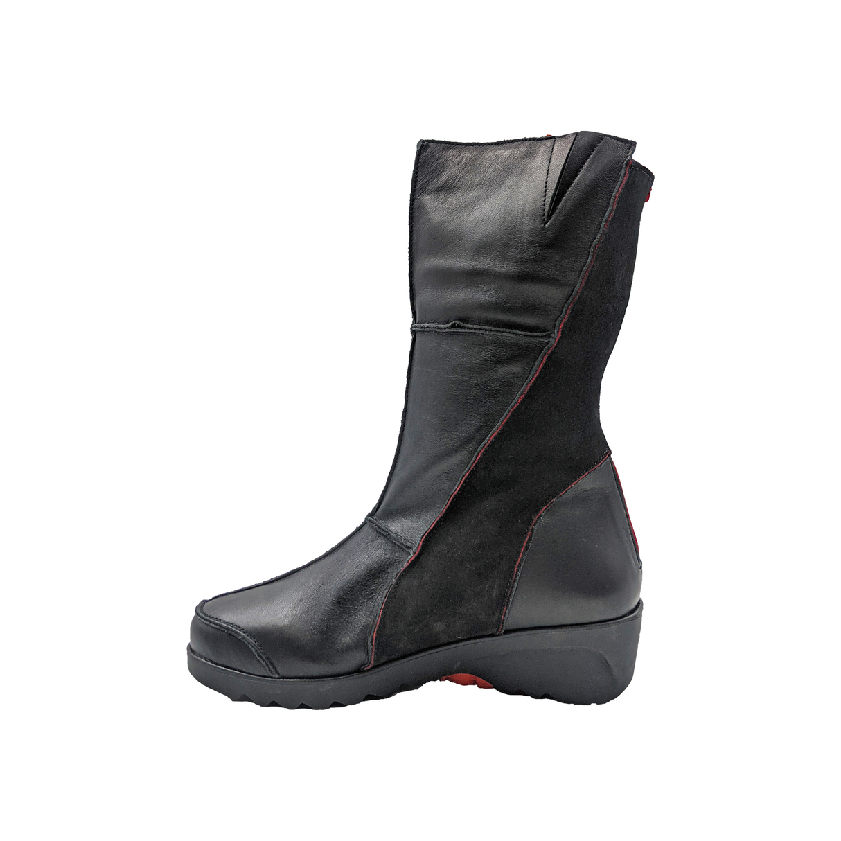 Clamp Inara Mid Wedge Boot (Women) - Black/Red Boots - Fashion - Mid Boot - The Heel Shoe Fitters