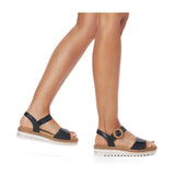 Remonte Jocelyn D0Q52 Flatform Backstrap Sandal (Women) - Black Sandals - Backstrap - The Heel Shoe Fitters