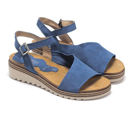 Dorking Espe D8540 Backstrap Sandal (Women) - Navy Suede Sandals - Backstrap - The Heel Shoe Fitters