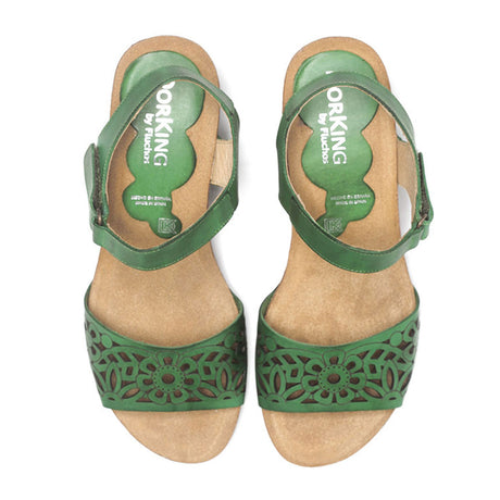 Dorking Palma D8550 Wedge Sandal(Women) - Green Sandal - Heel/Wedge - The Heel Shoe Fitters