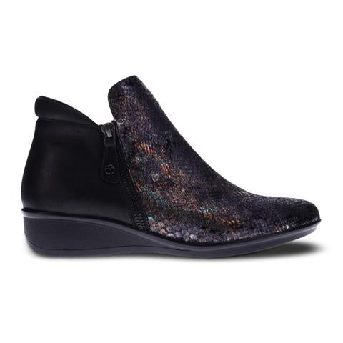 Revere Damascus Ankle Boot (Women) - Black/Metallic Python Boots - Fashion - Ankle Boot - The Heel Shoe Fitters