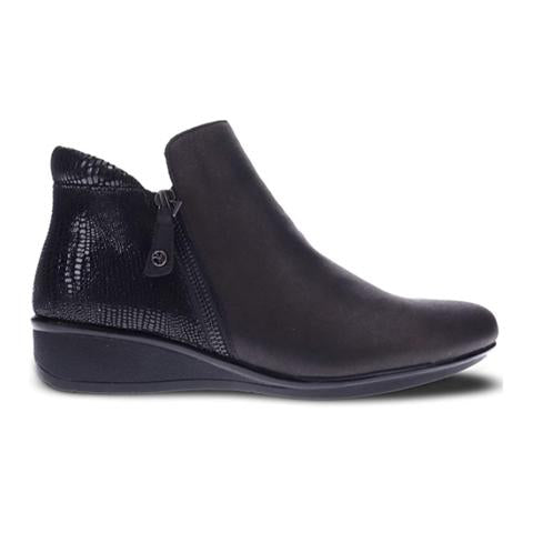 Revere Damascus Ankle Boot (Women) - Onyx/Black Lizard Boots - Fashion - Ankle Boot - The Heel Shoe Fitters