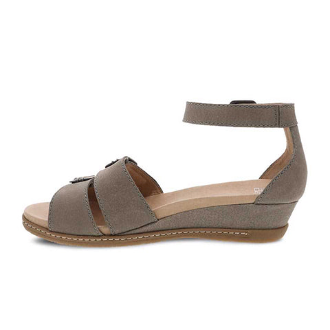 Dansko Astrid Sandal Women Stone Textured Nubuck The Heel