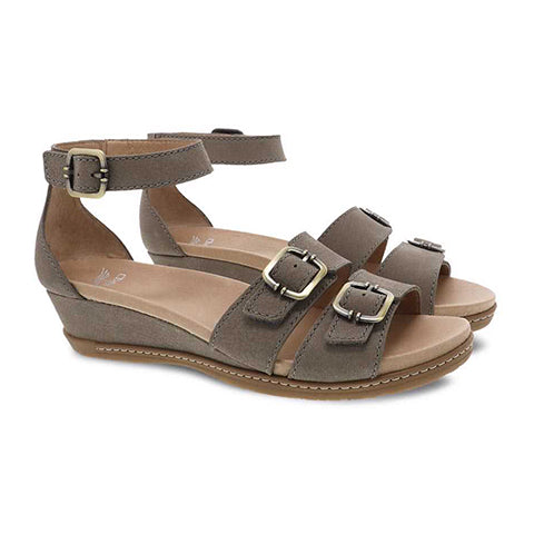 Dansko Astrid Sandal Women Stone Textured Nubuck The Heel