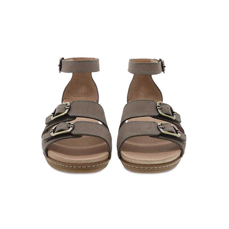 Dansko Astrid Wedge Sandal (Women) - Stone Textured Nubuck Sandals - Backstrap - The Heel Shoe Fitters