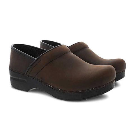 Dansko Professional Clog (Women) - Antique Brown/Black Dress-Casual - Clogs & Mules - The Heel Shoe Fitters