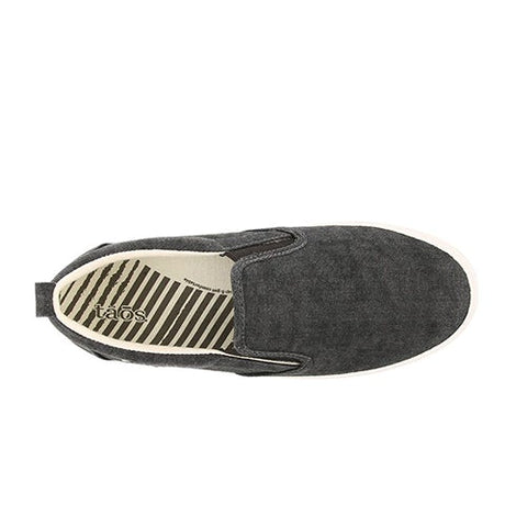 Taos Dandy Slip On Sneaker (Women) - Charcoal Washed Canvas Dress-Casual - Slip Ons - The Heel Shoe Fitters