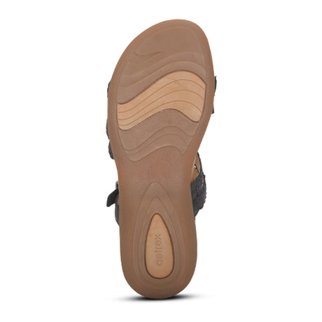 Aetrex Brielle Sandal (Women) - Black Sandal - Slide - The Heel Shoe Fitters