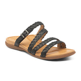 Aetrex Brielle Sandal (Women) - Black Sandal - Slide - The Heel Shoe Fitters