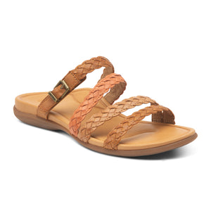 Aetrex Brielle Sandal (Women) - Brown Sandals - Slide - The Heel Shoe Fitters