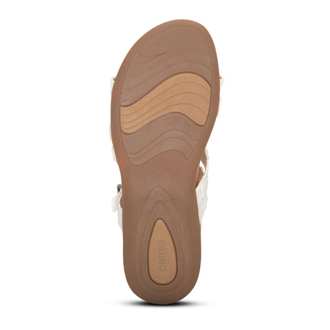 Aetrex Brielle Slide Sandal (Women) - White Sandals - Slide - The Heel Shoe Fitters